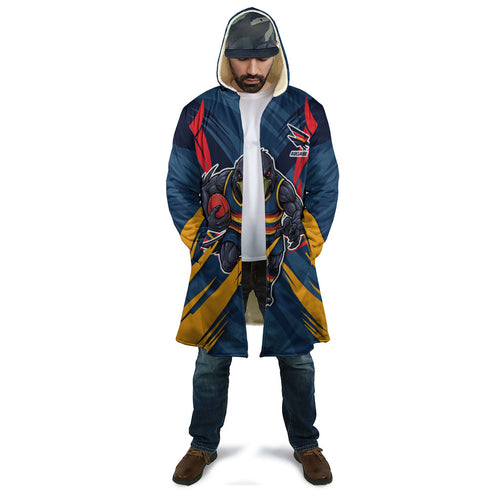 Adelaide Crows Australian Football Cloak Muscular Mascot Graphic - Bold Team Colors