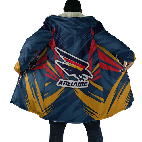 Adelaide Crows Australian Football Cloak Muscular Mascot Graphic - Bold Team Colors