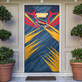 Adelaide Crows Australian Football Door Cover Muscular Mascot Graphic - Bold Team Colors
