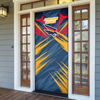 Adelaide Crows Australian Football Door Cover Muscular Mascot Graphic - Bold Team Colors