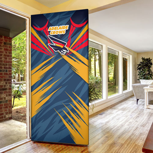 Adelaide Crows Australian Football Door Cover Muscular Mascot Graphic - Bold Team Colors