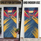 Adelaide Crows Australian Football Door Cover Muscular Mascot Graphic - Bold Team Colors