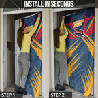 Adelaide Crows Australian Football Door Cover Muscular Mascot Graphic - Bold Team Colors