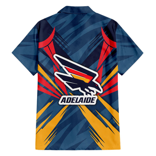 Adelaide Crows Australian Football Family Matching Long Sleeve Bodycon Dress and Hawaiian Shirt Muscular Mascot Graphic - Bold Team Colors