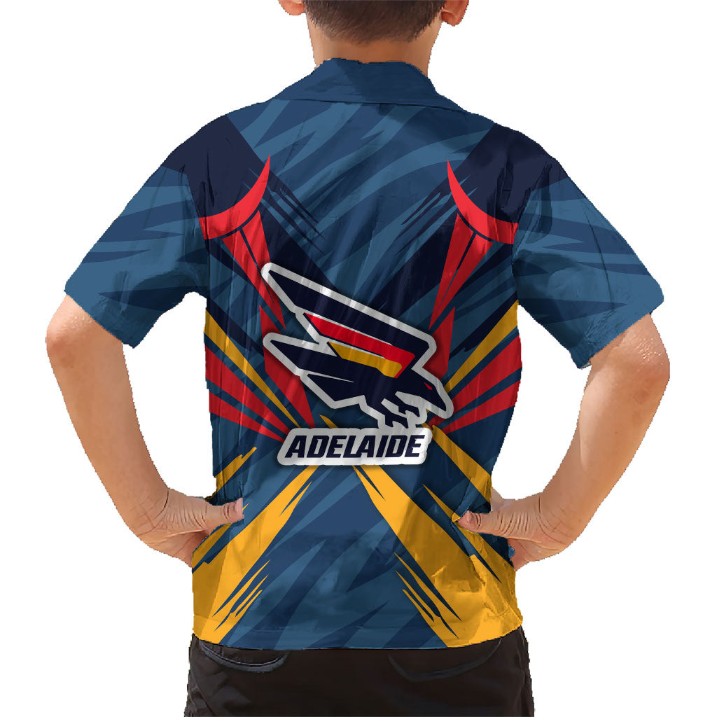 Adelaide Crows Australian Football Family Matching Off Shoulder Maxi Dress and Hawaiian Shirt Muscular Mascot Graphic - Bold Team Colors