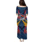 Adelaide Crows Australian Football Family Matching Puletasi and Hawaiian Shirt Muscular Mascot Graphic - Bold Team Colors