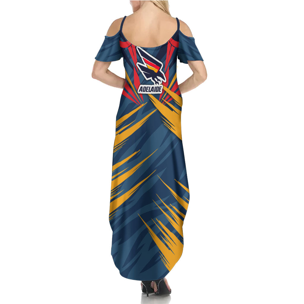 Adelaide Crows Australian Football Family Matching Summer Maxi Dress and Hawaiian Shirt Muscular Mascot Graphic - Bold Team Colors