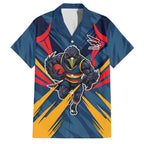 Adelaide Crows Australian Football Family Matching Tank Maxi Dress and Hawaiian Shirt Muscular Mascot Graphic - Bold Team Colors