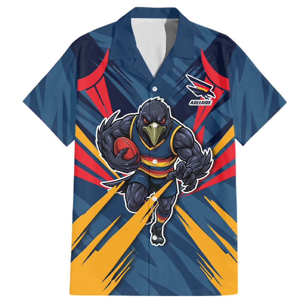 Adelaide Crows Australian Football Family Matching Tank Maxi Dress and Hawaiian Shirt Muscular Mascot Graphic - Bold Team Colors