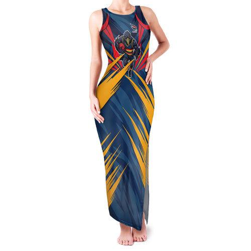 Adelaide Crows Australian Football Family Matching Tank Maxi Dress and Hawaiian Shirt Muscular Mascot Graphic - Bold Team Colors