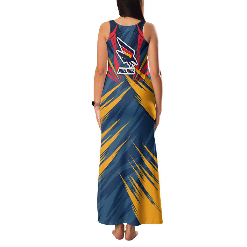 Adelaide Crows Australian Football Family Matching Tank Maxi Dress and Hawaiian Shirt Muscular Mascot Graphic - Bold Team Colors