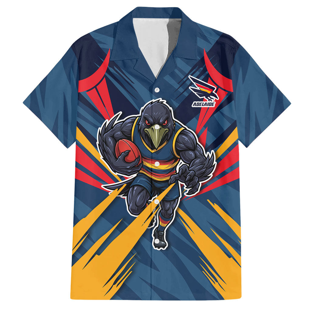 Adelaide Crows Australian Football Hawaiian Shirt Muscular Mascot Graphic - Bold Team Colors