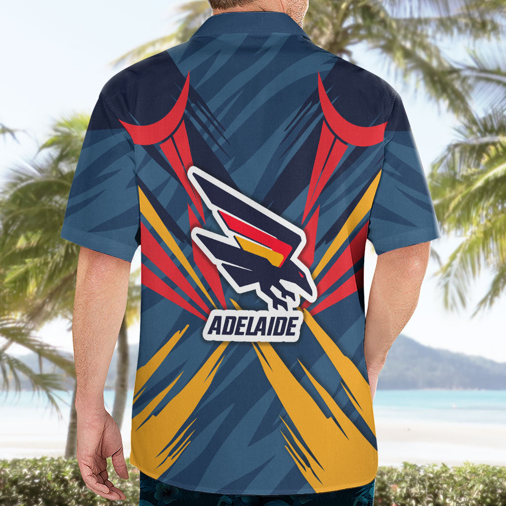 Adelaide Crows Australian Football Hawaiian Shirt Muscular Mascot Graphic - Bold Team Colors