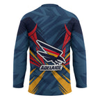 Adelaide Crows Australian Football Hockey Jersey Muscular Mascot Graphic - Bold Team Colors