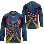 Adelaide Crows Australian Football Hockey Jersey Muscular Mascot Graphic - Bold Team Colors