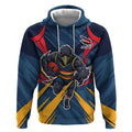 Adelaide Crows Australian Football Hoodie Muscular Mascot Graphic - Bold Team Colors