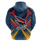Adelaide Crows Australian Football Hoodie Muscular Mascot Graphic - Bold Team Colors