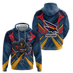 Adelaide Crows Australian Football Hoodie Muscular Mascot Graphic - Bold Team Colors
