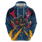 Adelaide Crows Australian Football Hoodie Muscular Mascot Graphic - Bold Team Colors