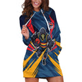 Adelaide Crows Australian Football Hoodie Dress Muscular Mascot Graphic - Bold Team Colors