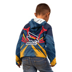 Adelaide Crows Australian Football Kid Hoodie Muscular Mascot Graphic - Bold Team Colors