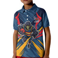 Adelaide Crows Australian Football Kid Polo Shirt Muscular Mascot Graphic - Bold Team Colors