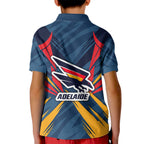 Adelaide Crows Australian Football Kid Polo Shirt Muscular Mascot Graphic - Bold Team Colors