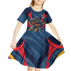 Adelaide Crows Australian Football Kid Short Sleeve Dress Muscular Mascot Graphic - Bold Team Colors