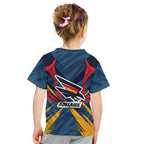 Adelaide Crows Australian Football Kid T Shirt Muscular Mascot Graphic - Bold Team Colors
