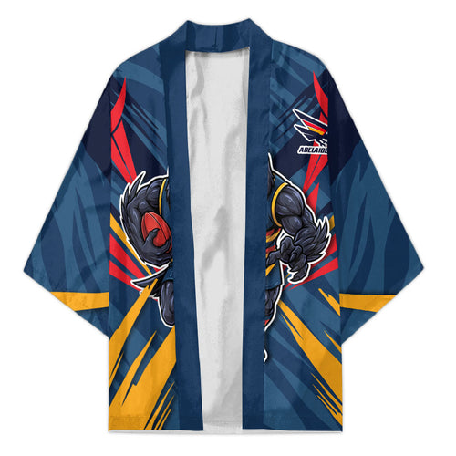 Adelaide Crows Australian Football Kimono Muscular Mascot Graphic - Bold Team Colors