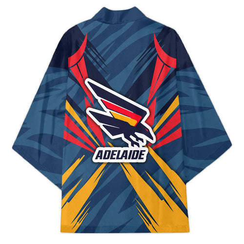 Adelaide Crows Australian Football Kimono Muscular Mascot Graphic - Bold Team Colors