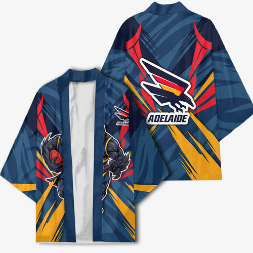 Adelaide Crows Australian Football Kimono Muscular Mascot Graphic - Bold Team Colors
