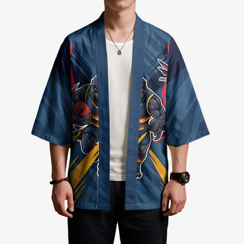 Adelaide Crows Australian Football Kimono Muscular Mascot Graphic - Bold Team Colors