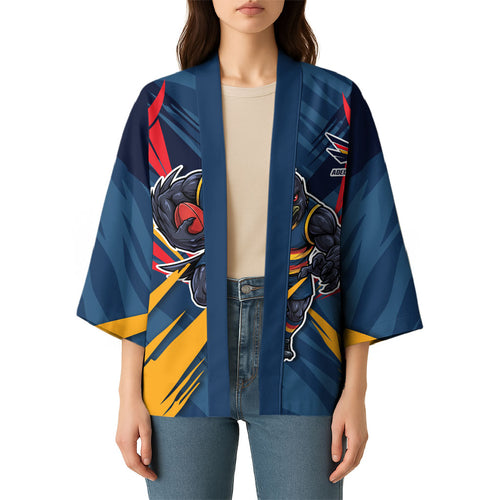 Adelaide Crows Australian Football Kimono Muscular Mascot Graphic - Bold Team Colors