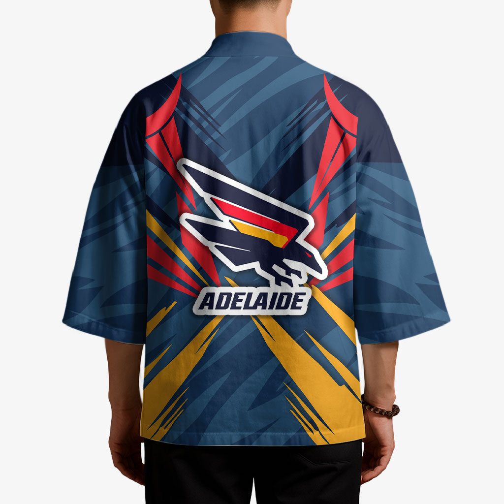 Adelaide Crows Australian Football Kimono Muscular Mascot Graphic - Bold Team Colors