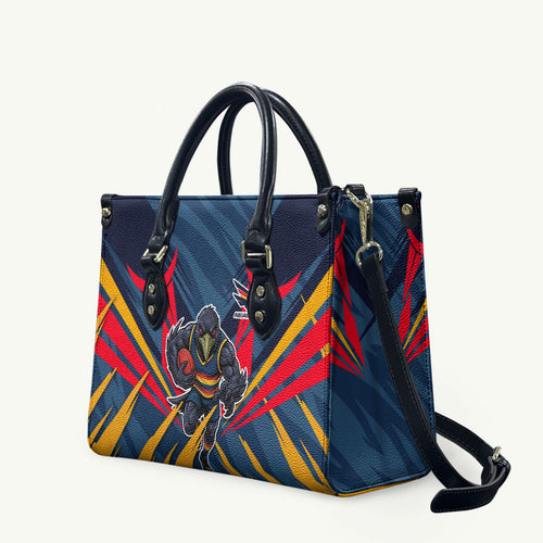 Adelaide Crows Australian Football Leather Bag Muscular Mascot Graphic - Bold Team Colors