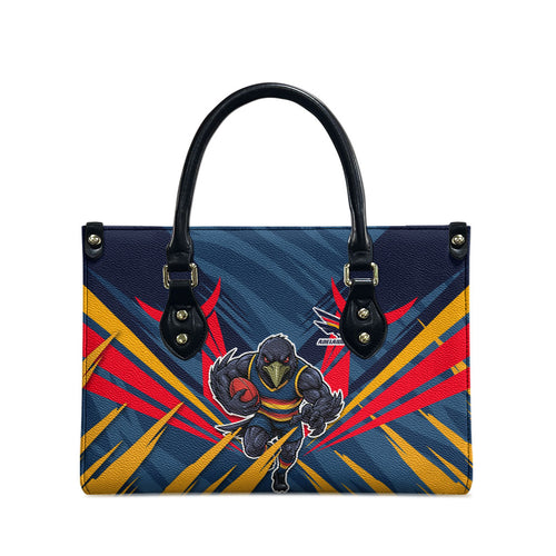 Adelaide Crows Australian Football Leather Bag Muscular Mascot Graphic - Bold Team Colors