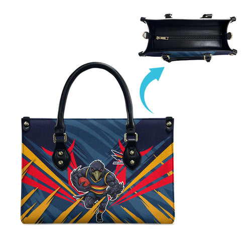 Adelaide Crows Australian Football Leather Bag Muscular Mascot Graphic - Bold Team Colors