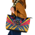 Adelaide Crows Australian Football Leather Tote Bag Muscular Mascot Graphic - Bold Team Colors