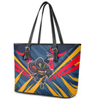 Adelaide Crows Australian Football Leather Tote Bag Muscular Mascot Graphic - Bold Team Colors