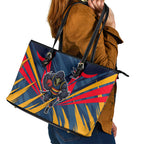 Adelaide Crows Australian Football Leather Tote Bag Muscular Mascot Graphic - Bold Team Colors