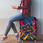 Adelaide Crows Australian Football Luggage Cover Muscular Mascot Graphic - Bold Team Colors