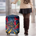 Adelaide Crows Australian Football Luggage Cover Muscular Mascot Graphic - Bold Team Colors