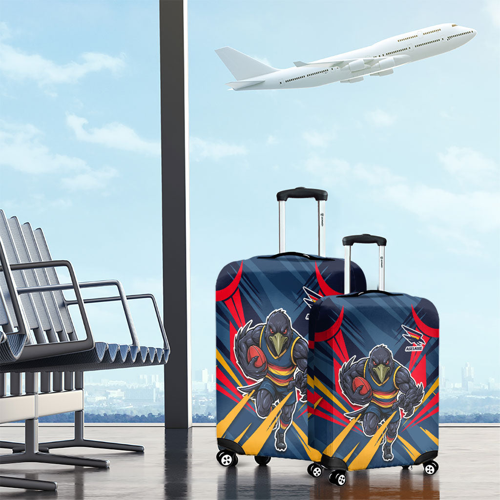 Adelaide Crows Australian Football Luggage Cover Muscular Mascot Graphic - Bold Team Colors