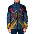 Adelaide Crows Australian Football Padded Jacket Muscular Mascot Graphic - Bold Team Colors