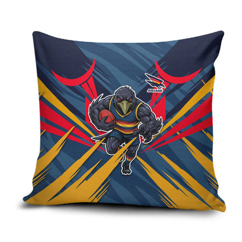 Adelaide Crows Australian Football Pillow Cover Muscular Mascot Graphic - Bold Team Colors
