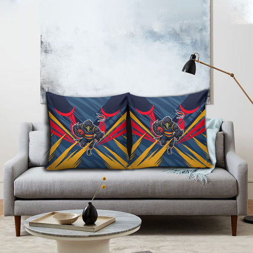 Adelaide Crows Australian Football Pillow Cover Muscular Mascot Graphic - Bold Team Colors