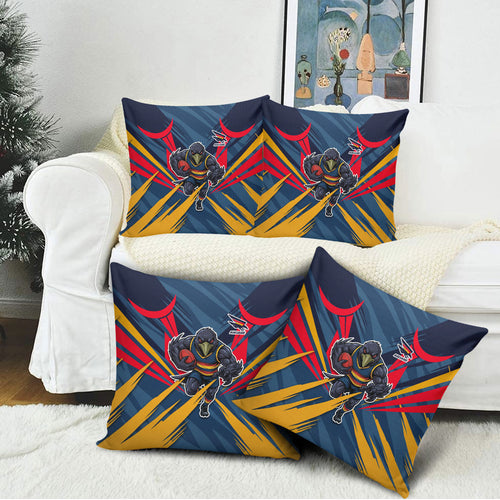 Adelaide Crows Australian Football Pillow Cover Muscular Mascot Graphic - Bold Team Colors