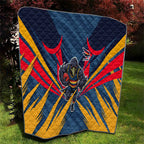 Adelaide Crows Australian Football Quilt Muscular Mascot Graphic - Bold Team Colors