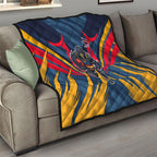 Adelaide Crows Australian Football Quilt Muscular Mascot Graphic - Bold Team Colors